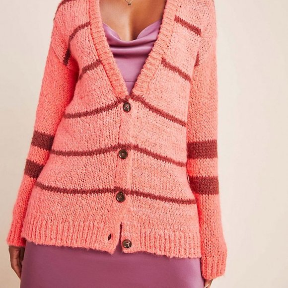 Anthropologie Ella Striped Cardigan Sweater By Sita Murt Barcelona size S - Picture 4 of 8